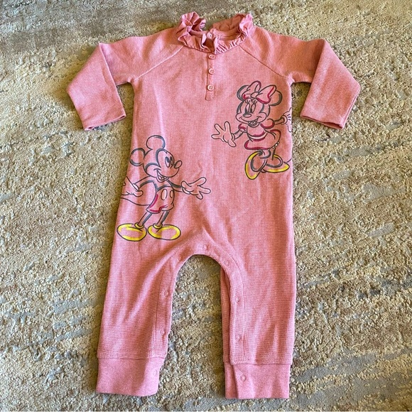 Disney Baby Girl Mickey Minnie Mouse Romper Waffle Cotton Snap Legs Pink: 24m - Picture 11 of 11